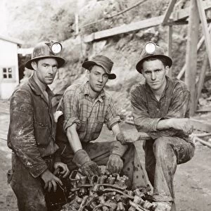 NEW MEXICO: MINING, 1940. Gold miners with drilling equipment at the gold mine in Mogollon