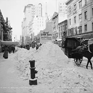NEW YORK: BROADWAY, c1905. View of Broadway in New York City, after a snow storm
