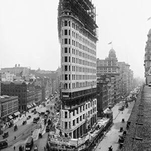 NEW YORK CITY, c1902. The Flatiron Building under contruction in New York City