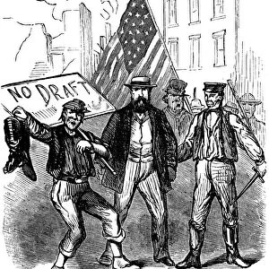 NEW YORK: DRAFT RIOTS 1863. Leaders of rioting mob during the New York City Draft Riots of 13-16 July 1863. Contemporary engraving from an American newspaper