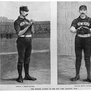 NEW YORK GIANTS, 1888. The Winning Battery of the New York Base-Ball Team. Timothy Keefe