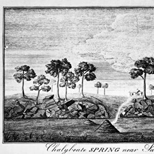 NEW YORK: SARATOGA, 1787. View of a chalybeate spring near Saratoga, New York