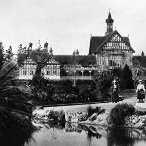 NEW ZEALAND: SPA, c1914. The new bath building at the thermal springs of Rotorua