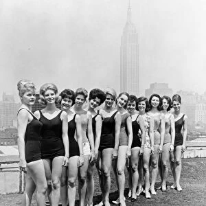 NYC: BEAUTY PAGEANT, 1963. Women competing for the title of Miss New York City
