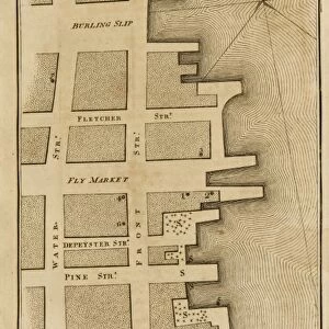 NYC: YELLOW FEVER, 1796. Valentine Seamans map of the New York City waterfront