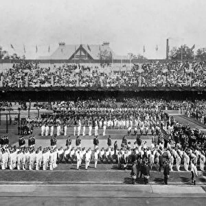 OLYMPIC GAMES, 1912. Opening ceremony at the 5th Olympic Games, held in Stockholm