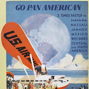 A Pan American Airways counter-top display from 1933 featuring an S-40 airplane