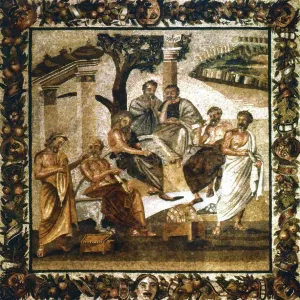 Greek Philosophers Print: Roman Mosaic from Pompeii Greek Philosophers Print: Roman Mosaic from Pompeii