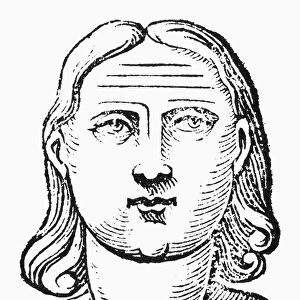 PHYSIOGNOMY, 1637. Forehead of a poet and musician. Woodcut, 1637, from Ciro Spontinis Metoposcopia
