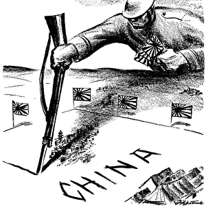 Piece by Piece. American cartoon by D. R. Fitzpatrick, 1937, on Japans expansionism in Asia, which began the second Sino-Japanese War