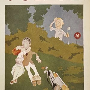 Playful golfers by John Held, Jr. on the cover of Judge, 1923