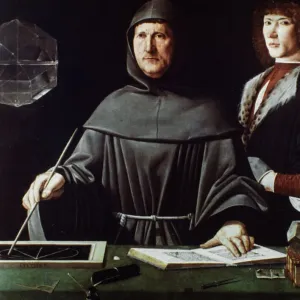 16th-century Print of Luca Pacioli, a Franciscan friar