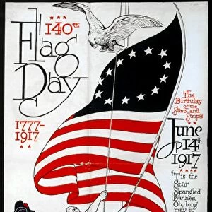 POSTER: FLAG DAY, 1917. Poster for Flag Day, celebrated on 14 June 1917