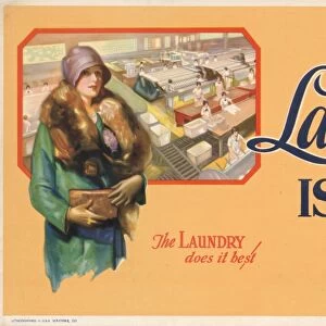 POSTER: LAUNDRY, 1928. Launderland is spotless. The laundry does it best. Lithograph