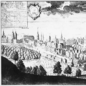 PRAGUE, CZECHOSLOVAKIA. Line engraving, 17th century
