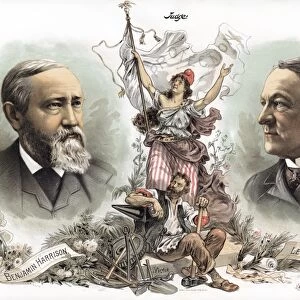 PRESIDENTIAL CAMPAIGN, 1888. Benjamin Harrison and Levi P