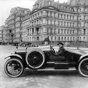 RACECAR: HUDSON SUPER SIX. A Hudson Super Six racecar in front of the State, Navy