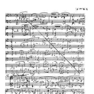 ROBERT SCHUMANN (1810-1856). German composer. Manuscript page from Robert Schumanns score