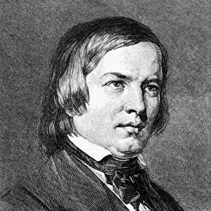 ROBERT SCHUMANN (1810-1856). German composer. Wood engraving, American, 19th century