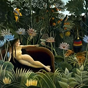 ROUSSEAU: DREAM, 1910. Henri Rousseau: The Dream. Oil on canvas, 1910