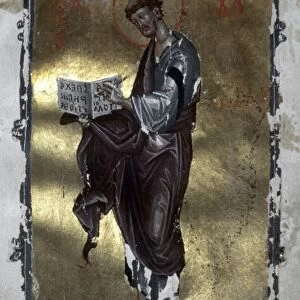 SAINT LUKE. Illumination from a Greek Gospel, 13th century