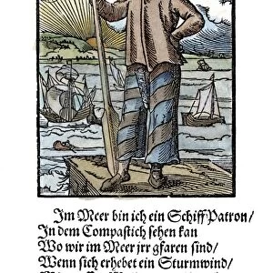 SEA CAPTAIN, 1568. Woodcut, 1568, by Jost Amman