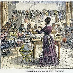 SEGREGATED SCHOOL, 1870. A segregated school for African Americans in New York City. Engraving, 1870