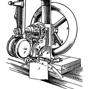 SEWING MACHINE, 1846. Elias Howes first sewing machine, for which he received