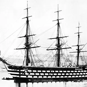 SHIPS: HMS VICTORIA. HMS Victoria, launched in 1859, the last British wooden