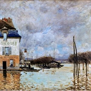 SISLEY: FLOOD, 1876. Flood at Port-Marly. Oil on canvas by Alfred Sisley