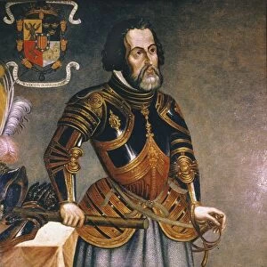 Spanish conqueror of Mexico. Oil painting by an unknown 16th century artist