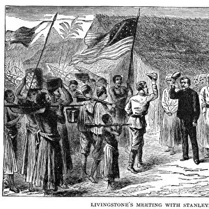 STANLEY & LIVINGSTONE, 1871. The meeting of Henry Morton Stanley and David Livingstone at Ujiji