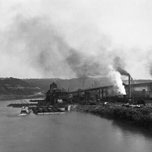 STEEL MILLS, 1938. Steel mills along Monongahela River, Clairton, Pennsylvania