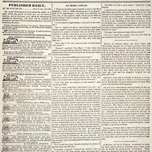THE SUN, 1833. Front page of the first issue of The Sun newspaper from New York