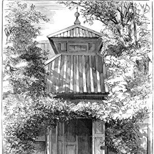 SWEDENBORGs COTTAGE. Home of Emanuel Swedenborg, the Swedish scientist, philosopher and religious writer. Line engraving, 19th century