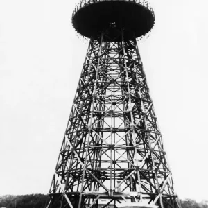 Print of Wardenclyffe Tower, a wireless telecommunications structure Print of Wardenclyffe Tower, a wireless telecommunications structure