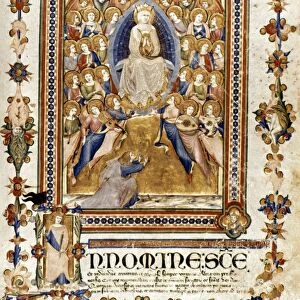 TEGLIACCI: ASSUMPTION. Niccolo di ser Sozzo Tegliacci. Miniature on parchment, 1340
