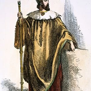 THE TEMPEST: PROSPERO. Prospero in his magic robes: engraving from a 19th century English edition of Shakespeares The Tempest (Act V, scene 1)