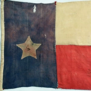 TEXAS FLAG, 1842. Texas flag seized from Texan prisoners during a Mexican raid on San Antonio and a subsequent battle at Mier, Mexico, 1842