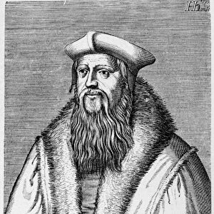 THOMAS CRANMER (1489-1556). English prelate and reformer. Line engraving, 1602, by Hendrik Hondius