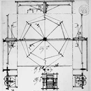 Thomas Jeffersons design for a spinning jenny, c1812
