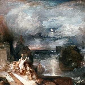 TURNER: HERO & LEANDER. Parting of Hero and Leander - from the Greek of Musaeus. Oil on canvas, c1837, by Joseph Mallord William Turner