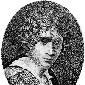 UGO FOSCOLO (1778-1827). Italian writer. Aquatint engraving, early 19th century
