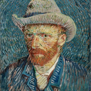 VAN GOGH: SELF PORTRAIT. Self Portrait with Felt Hat. Oil on canvas, Vincent van Gogh