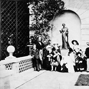 VICTORIA & FAMILY, 1857. The Royal Family on the terrace of Osborne House, 1857