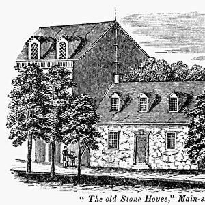 WASHINGTON: HEADQUARTERS, The Old Stone House on Main Street, the oldest known dwelling in Richmond, Virginia. It has been visited by numerous presidents and now, in 2010, houses the Edgar Allen Poe Museum. Wood engraving, American, 1856