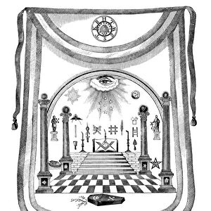 WASHINGTON: MASONIC APRON. George Washingtons Masonic apron, embroidered by Madame Lafayette