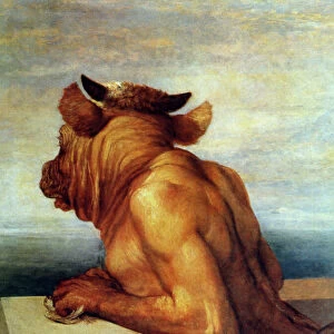WATTS: THE MINOTAUR. The Minotaur by George Frederic Watts. Oil on canvas