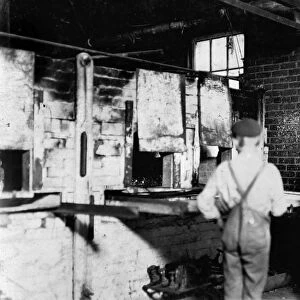 WEST VIRGINIA: GLASS WORKS. Boy workers at the Lehr glass works in Grafton, West Virginia