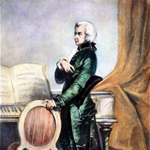 WOLFGANG AMADEUS MOZART (1756-1791). Austrian composer. Lithograph, 19th century